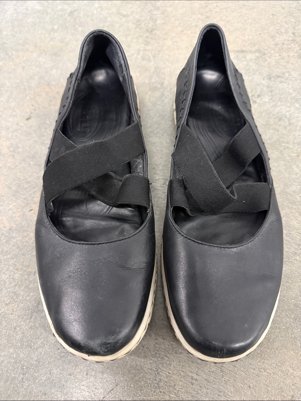 Born Black Slip-On Flats with Elastic Cross Straps